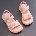 thumbnail image 2 of Xfvqtps Kids Girls Summer Sandals Open Toe Princess Butterfly Hook and Loop Soft Sole Leather Flats Shoes, 2 of 7