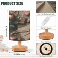 thumbnail image 3 of WOBOGO Pink Rose Bedroom Table Lamp USB Power Connector Wooden Base Round Linen Shade For Living Room Desk, 3 of 7