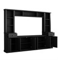 thumbnail image 6 of Large Entertainment Wall Unit Set with Bridge for TVs Up to 75'', Ample Storage Space TV Stand with Adjustable Shelves, Modern TV Console Table for Living Room, Black, 6 of 7