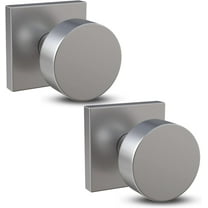 MEGA HANDLES Dummy I Door Knob for Hallway, Closet and Bathroom I Reversible Heavy Duty Design I Fits all Standard Door Sizes I Screws Included - Satin Nickel (2 Pack)