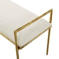 thumbnail image 6 of Furniture of America Zayen Modern Stainless Steel Upholstered Bench, Gold, 6 of 9