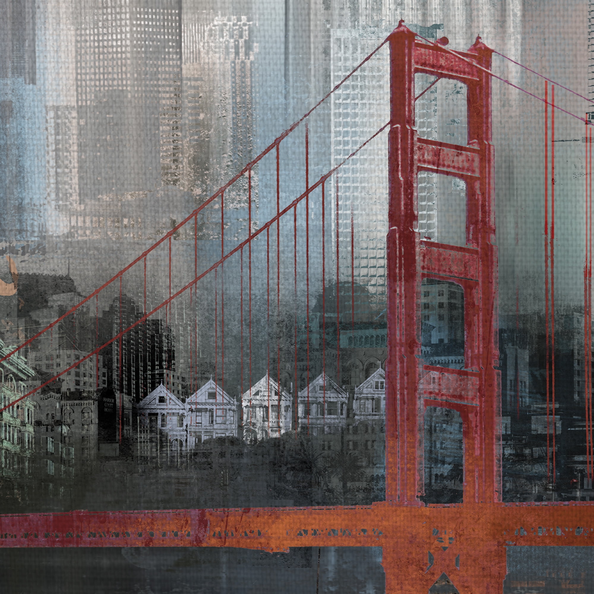 Masterpiece Art Gallery Cityscape San Francisco By Willowbrook Fine Art Canvas Art Print 30" x 40"