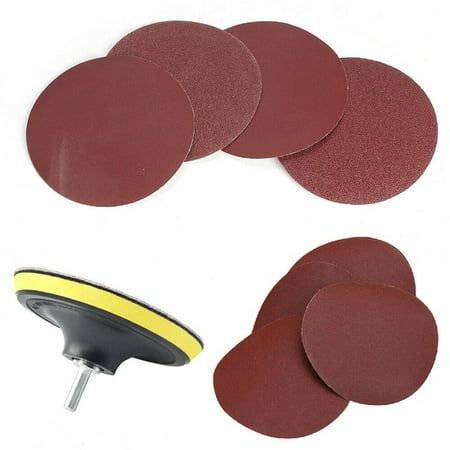 

10Pc Mixed Grit Hook & Loop 125Mm Sanding Discs With Backing Pad & Drill Adaptor