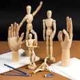 thumbnail image 2 of HaKeLai Wooden Hand Figurines Rotatable Joint Hand Model Wood Man Ornament Statue Human Model Miniature Kids Biological Toys, 2 of 3