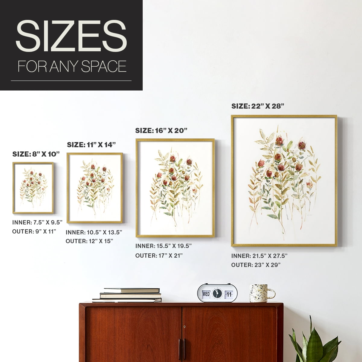 Wildflower Breeze II Framed Print - Solid Wood in Single Picture Frame Solid Wood 2 Framed Print