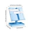 thumbnail image 3 of Adjustable Height Book Stand Reading Stand Multi Angle Desktop Book Holder Portable Reading Shelf with Expandable Panel Storage Base Clear Page Clips for Books and Tablets, 3 of 6