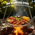 thumbnail image 3 of Adjustable Stainless Steel Camping Tripod Grill, Round Grate with Carry Bag for Outdoor BBQ, 3 of 9