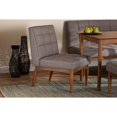 thumbnail image 7 of Baxton Studio Sanford Mid-Century Modern Grey Fabric Upholstered and Walnut Brown Finished Wood Dining Chair, 7 of 7