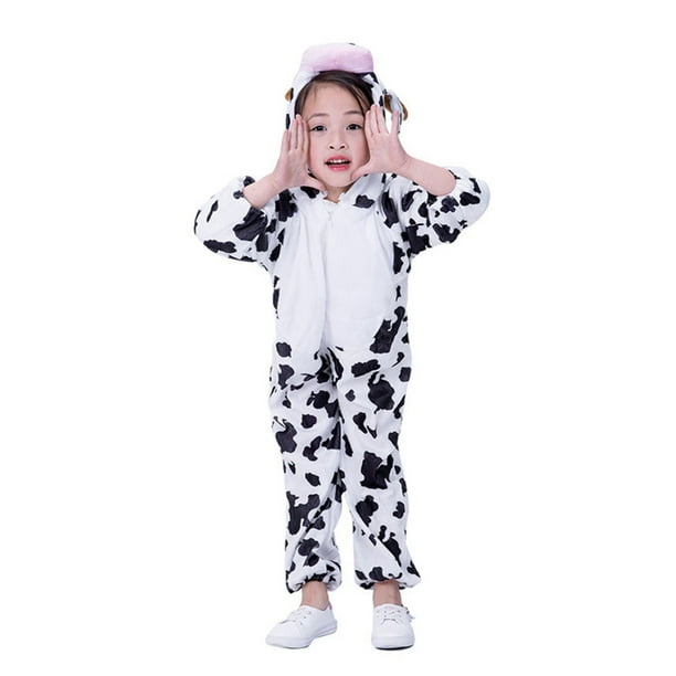 EeaseMX Disfraz de vaca para juego de rol, disfraz de animal para fiesta, mascarada, actuación en el escenario, disfraz de cosplay, ropa de juego de simulación para niños (talla M)