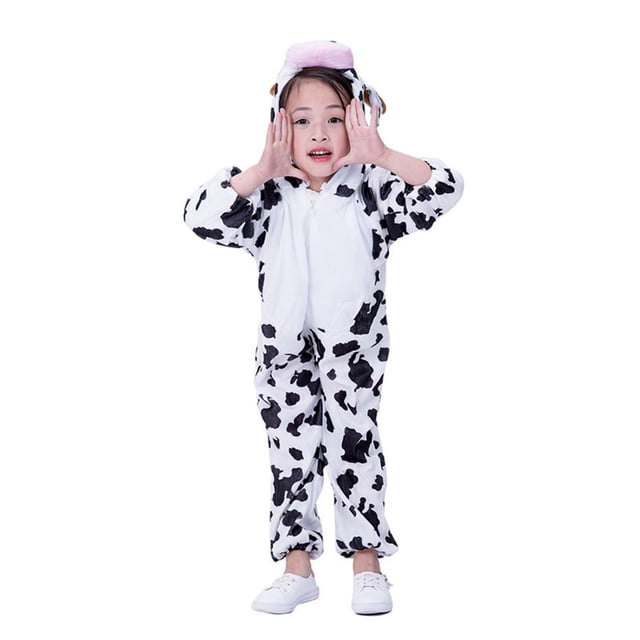 Disfraz de vaca para juego de rol, disfraz de animal para fiesta, mascarada, actuación en el escenario, disfraz de cosplay, ropa de juego de simulación para niños (talla M)