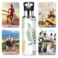 thumbnail image 4 of ALAZA Green Leaves Pattern Water Bottle Insulated Flask Stainless Steel Straw Lid 20 oz, 4 of 6