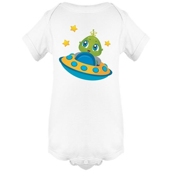 Cute Alien With Blue Spaceship Bodysuit Baby's -Image by Shutterstock