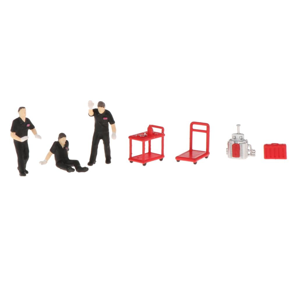 1:64 Doll Scenes Tiny Figures Gas Station Worker Character Toys Diorama