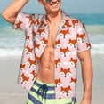 thumbnail image 7 of Honeii cute fox pink Print Men’s Hawaiian Shirt,Classic Button-Down Short Sleeve Shirt, for Beach, Vacation, and Outdoor Activities,Large, 7 of 7