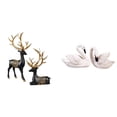 thumbnail image 1 of Elegante Colección De Esculturas De Resina De Reno Y Cisne, Figuras De Animales Para Mueble, Mesa, Dormitorio, Oficina, Sala De Estar, Boda, Inauguración De La Casa, Navidad., 1 of 8