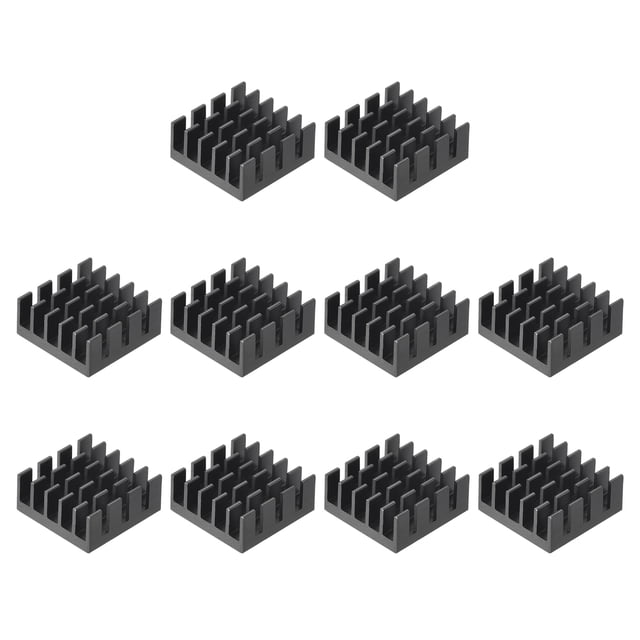 Unique Bargains 15x15x6.5mm Radiateurs en Aluminium Radiateurs Électroniques pour MOS IC Chip Noir 10 Pack