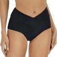 thumbnail image 1 of B91xZ Short de Bain pour Femmes Rétro Froncé Short de Bain Froncé Tankinis Slip, Noir TTG, 1 of 4