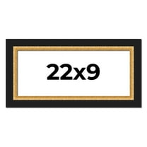 22x9 Frame Gold Real Wood Picture Frame Width 2.25 Inches | Interior Frame Depth 0.5 Inches |