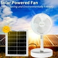 thumbnail image 2 of Solar Powered Outdoor Fan, Rechargeable Foldable Desk Fan with Solar Panel Battery Operated Pedestal 3 Speeds Quiet Height Adjustable Floor Fan for Home, Bedroom, Travel, 2 of 7