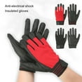 thumbnail image 2 of 1 Pair Work Gloves Protective High Voltage Electrical Insulating Glove Rubber Safety MittenBreathable Mittens Motorcycle Black Red S, 2 of 10