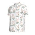 thumbnail image 3 of Daiia Rabbit And Flower Pattern Men’s Polo Shirts,Solid Deck Shirt,Classic Fit, Breathable Cotton Polo for Casual and Sport Wear-4X-Large, 3 of 9