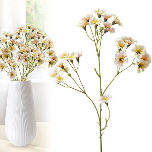 Tucknest Artificial Flowers for Outdoors, Fake Flowers Single Stem Myrtle, UV Resistant Artificial Outdoor Plants for Vase Wedding Centerpiece, Yellow