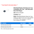 thumbnail image 2 of Windshield Washer Fluid Reservoir Cap - Compatible with 1996 - 2003 Mercedes-Benz E320 Wagon 1997 1998 1999 2000 2001 2002, 2 of 2