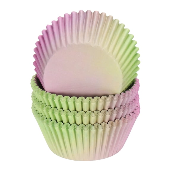 Uxcell 100 Count Cupcake Liners Cupcake Cups Standard Size Muffins Liners Papers Baking Cups Wrappers Greaseproof Green Purple Gradient