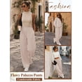 thumbnail image 4 of LIBRCLO Womens SweatPants with Pockets High Waist Wide Leg pants Solid Color Casual Fall Athletic SweatPants, 4 of 4