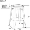 24" Metal Counter Height Bar Stools Stackable Backless Barstools with