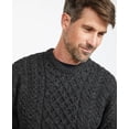 thumbnail image 4 of Aran Woollen Mills Mens Traditional Aran Sweater, Real Irish Wool, Made in Ireland, Large, Gray, 4 of 7