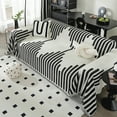 thumbnail image 5 of Boho Sofa Covers Couch Covers for 2-3 Cushion Couch Sofa Pet Friendly Soft Thick Non Slip Couch Cover for Dogs Washable Sectional Couch Covers L Shape Furniture Protector (Black, 35"x70"), 5 of 6