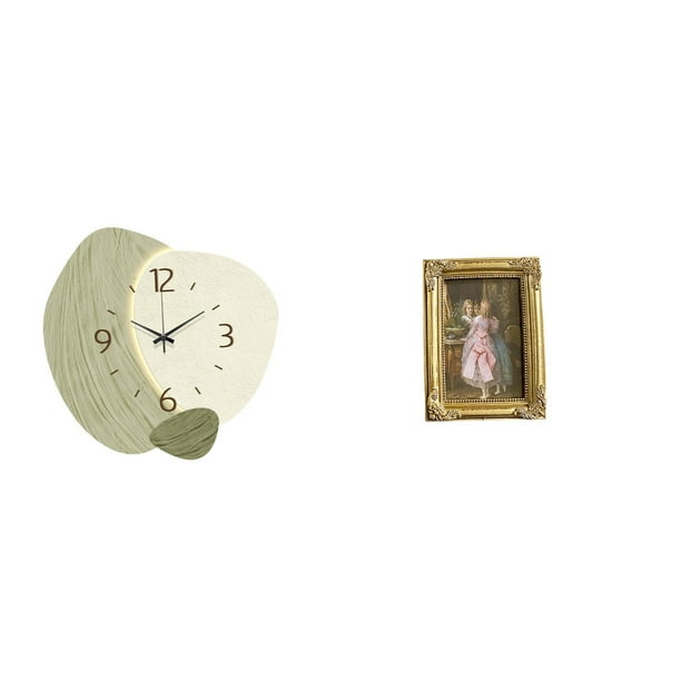 Reloj de pared,Reloj de pared silencioso,reloj de pared nórdico,decoración para el hogar,Relojes decorativos para pared,oficina,aula y hogar,Marco de fotos,Soporte de resina para marco de