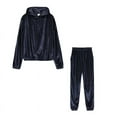 thumbnail image 4 of hotojiny Sweatshirt Sets for Women Sweatsuit Soft Fleece Long Sleeve Hoodies and Jogger Sweatpants 2 Piece Velvet Outfits, 4 of 7