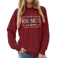 thumbnail image 2 of vigerkar Kindness Is Free Sweatshirt, Womens Teacher Inspirational Sayings Pullover Crewneck Sweatshirts Tops (Wine, S), 2 of 9