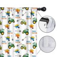 thumbnail image 4 of Blackout Kids Curtains,Cartoon Tractors Wheelbarrows White Pattern Childrens Insulated Curtains Set Of 2,Bedroom Essentials,Toddler Room Decor 42"x54", 4 of 5