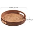 thumbnail image 2 of MasteelfCA 1Pc Hand-woven Home Storage Basket Exquisite Rattan Tray Living Room Fruit Plate, 2 of 8