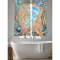 thumbnail image 5 of Summer Ocean Jellyfish Sheer Curtains 2 Panels Set Nautical Colorful Sea Fish Coral Starfish Bubble Sheer Window Curtains Light Filtering Rod Pocket Voile Drapes for Bedroom Living Room 52"X72", 5 of 9