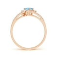 thumbnail image 2 of ANGARA Natural Oval Aquamarine and Diamond Bridal Set in 14K Rose Gold for Women (Size-6x4mm) | March Birthstone, Birthday, Anniversary, Jewelry Gift for Women | Natural Aquamarine Ring, 2 of 7