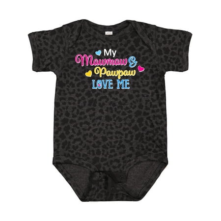 

Inktastic My Mawmaw and Pawpaw Love Me with Hearts Gift Baby Boy or Baby Girl Bodysuit