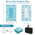 thumbnail image 2 of Outdoor Rug ;x; Reversible Boho Plastic Straw Patio Deck Camping Rugs Indoor Outdoor Portable RV Mat Carpet for Outside Porch Balcony Backyard Beach Pool, 2 of 9