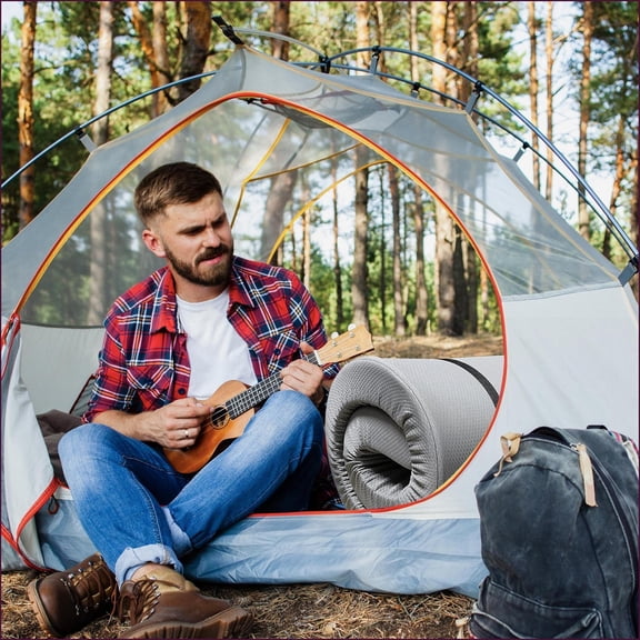 Memory Foam Camping Mattress | 63"x26"x4" | Foldable for Camping RV Guest Dorm | Water-Resistant | CertiPUR-US | Light Gray