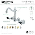 thumbnail image 4 of Kingston Brass KS1227PKL Duchess Double-Handle Wall Mount Bathroom Faucet, Brushed Brass, 4 of 5