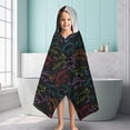 thumbnail image 6 of Black Colorful Dinosaurs Chalk Pattern Hooded Bath Towel，60"x35" for Ages 3 To 12 Kids, Quick Dry Lightweight Soft Microfiber Hood Beach Towel Cover Up for Kids, 6 of 7
