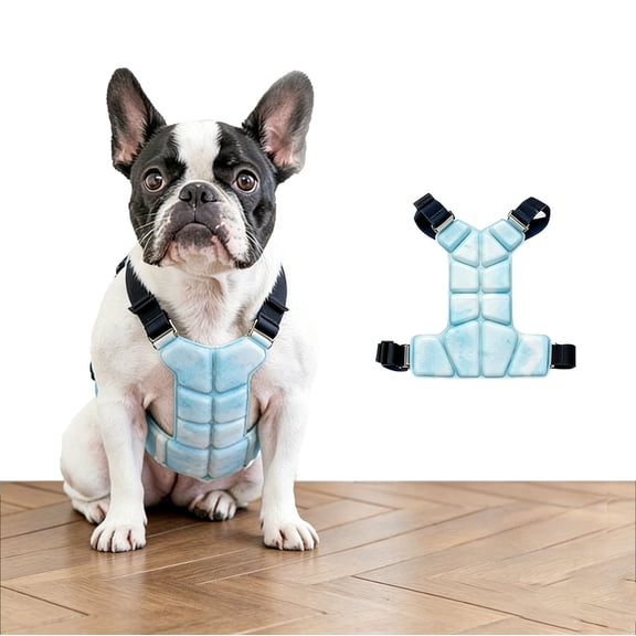 Gytml Dog Cooling Vest, Ice Pack Harness, Breathable Adjustable Summer Pet Cool Down Jacket For Outdoor Walking & Training(Sky Blue-M)