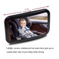 thumbnail image 2 of Marretoo Baby Car Mirror with Wide Clear View, Shatterproof Car Seat Mirror for Infant Newborn Baby Kids in Rear Facing Backseat, Black, 2 of 9