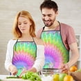 thumbnail image 5 of Colorful Tie Dye Pattern Apron-Garden Aprons for Women with Pockets-Cotton Linen Waterproof Kitchen Cooking Gardening Aprons Adjustable for Kitchen,Cooking,BBQ and Salon 33x27 Inch, 5 of 7