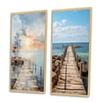 thumbnail image 3 of Designart "Seaside Serenity Capturing Piers and Docks III" Coastal Pier Framed Wall Art Set Of 2 - Grey Beach Framed Wall Art Set Of 2, 3 of 7