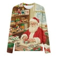 thumbnail image 3 of Uootdi Oversized Ugly Christmas Long Sleeve Sweatshirt for Women Xmas Graphic Fleece Pullover Santa Blouse Tops Warm Winte Gift r Outfits, 3 of 5