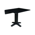 thumbnail image 3 of 36" Solid Wood Square Dual Drop Leaf Dining Table in Black, 3 of 5